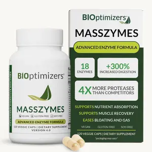 BIOptimizers MassZymes - Complete Digestive Enzyme Supplement for Gut Health - Bloating Relief for Men & Women - Digestive Enzymes Capsule