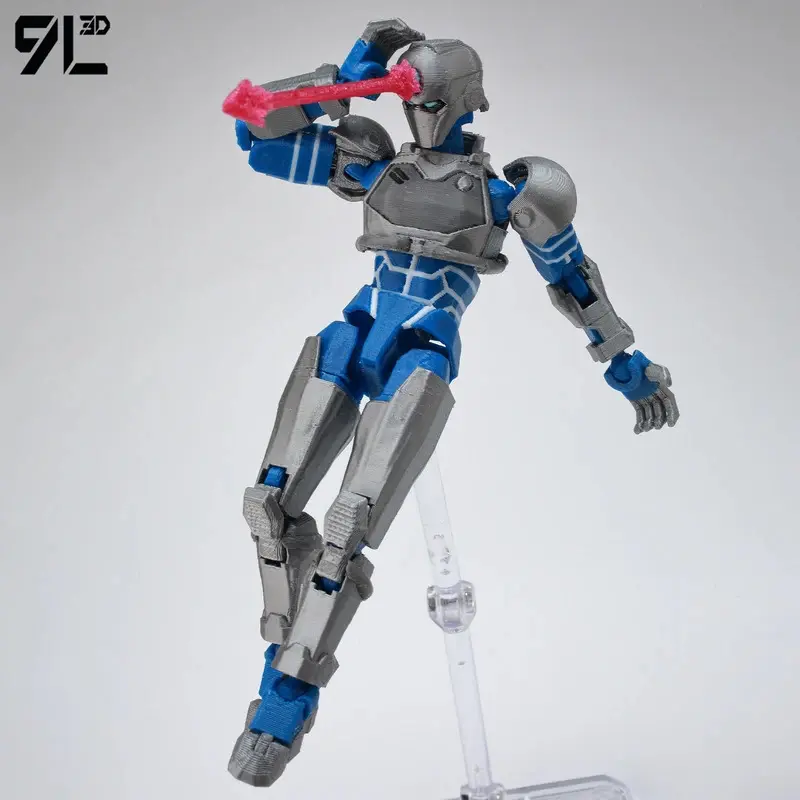 9L3D DIY Shapeshift Articulated Figurine - Titan13 T13 Dummy with 13 Joints, Movable Multi-Pose 3D Model Toy, Desktop Collectible, Tech Jacket Accessory, Gifts for Boys, Toy Photography Prop