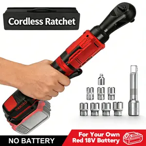 Cordless 3/8" Right Angle Electric Ratchet Wrench, Brushless Motor Heavy Duty High-Torque Power Tool Kit for Milwaukee M18 Battery, Perfect for Home Garage, Car Maintenance & Lug Nuts, Tool Only
