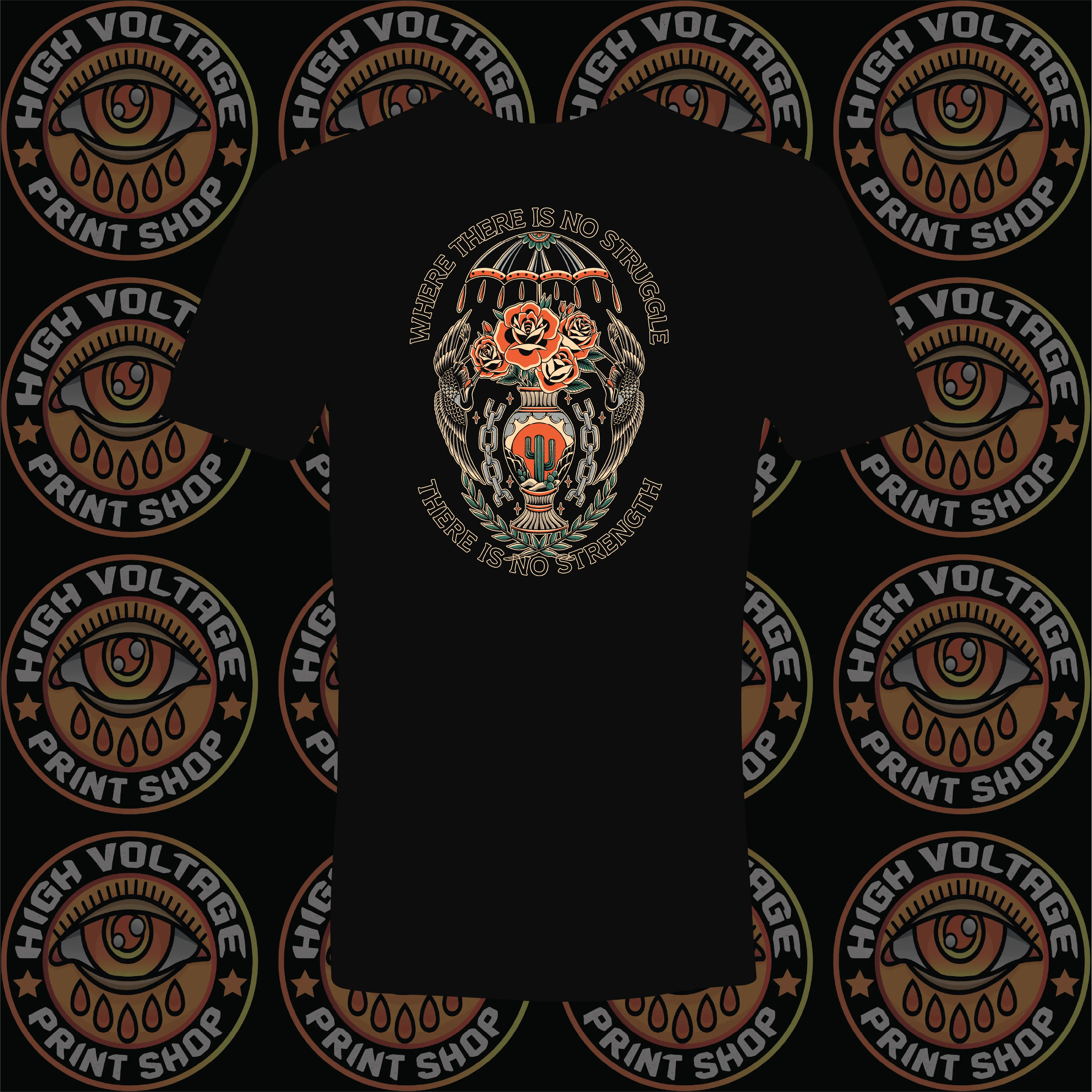 High Voltage Apparel No Struggle No Strength