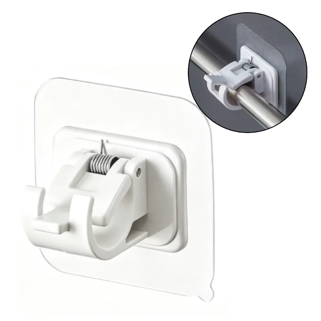 No Drill Self‑Adhesive Rod Holder, Waterproof Wall Mount Curtain & Shower Rod Bracket