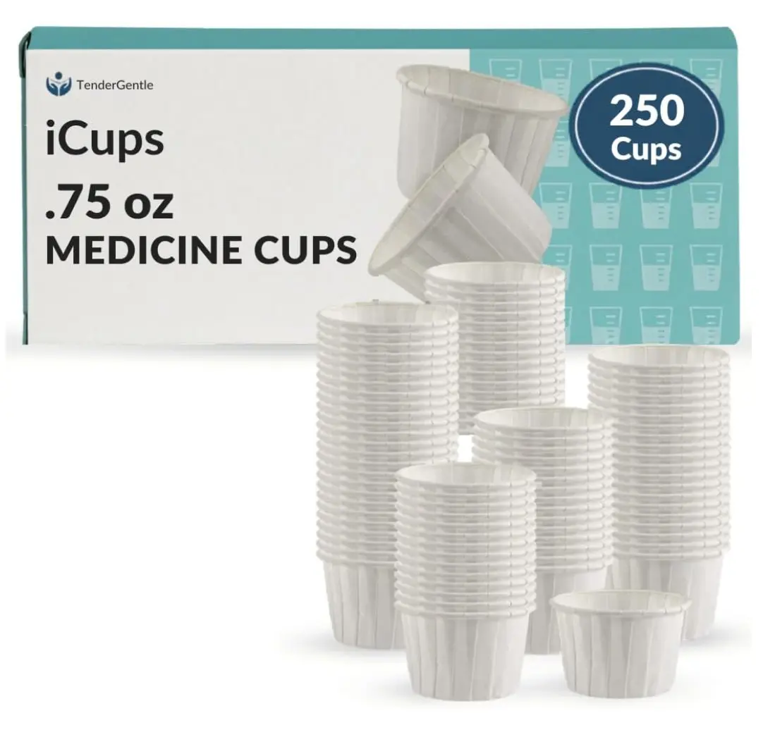 Paper Medicine Cups 0.75 oz - 250 Disposable Souffle Cups for Medicine Distribution, Pills, and Liquids - Samples for Ketchup and Condiments