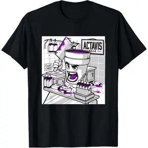 Codeine Lean Double Cup Styrofoam Purple Drank Cough Syrup T-Shirt Made In USA