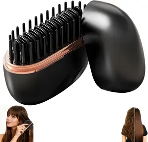 Mini Portable Cordless Hair Straightener, 2-in-1 Heated Comb and Iron, Safe and Gentle on Scalp, Anti-frizz Brush, Multifunctional Hair Straightener for Travel and Home, Fast Styling Hair Brush