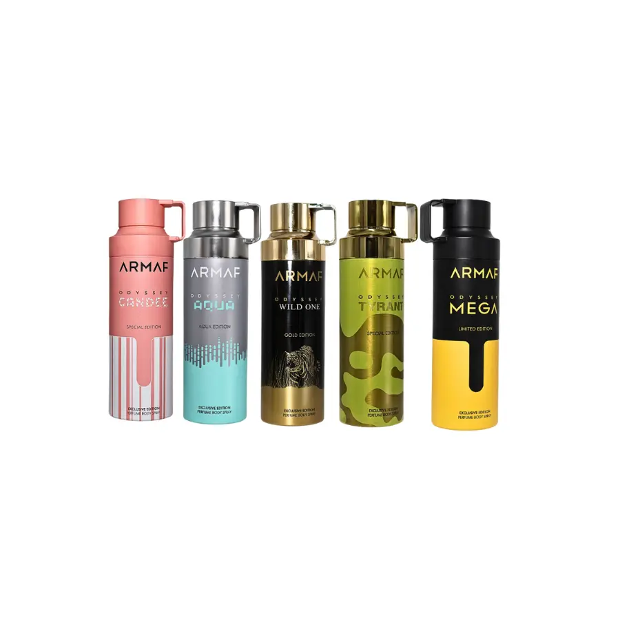 Armaf Odyssey Aqua, Wild One, Candee, Mega & Tyrant Deodorant Spray 6.8FL.OZ Body Care Fragrance