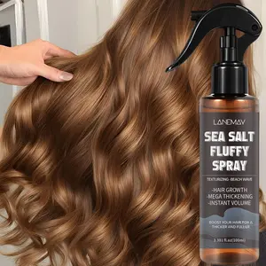100ml Sea Salt Fluffy Volumizing Spray, Textured Beach Wave Styling, Texturizing Product, Reduces Frizz, Provides Texture Hold, Non-Greasy, Non Sticky Texture, Lightweight, Adds Volume, Thicker, Suitable for All Hair Types