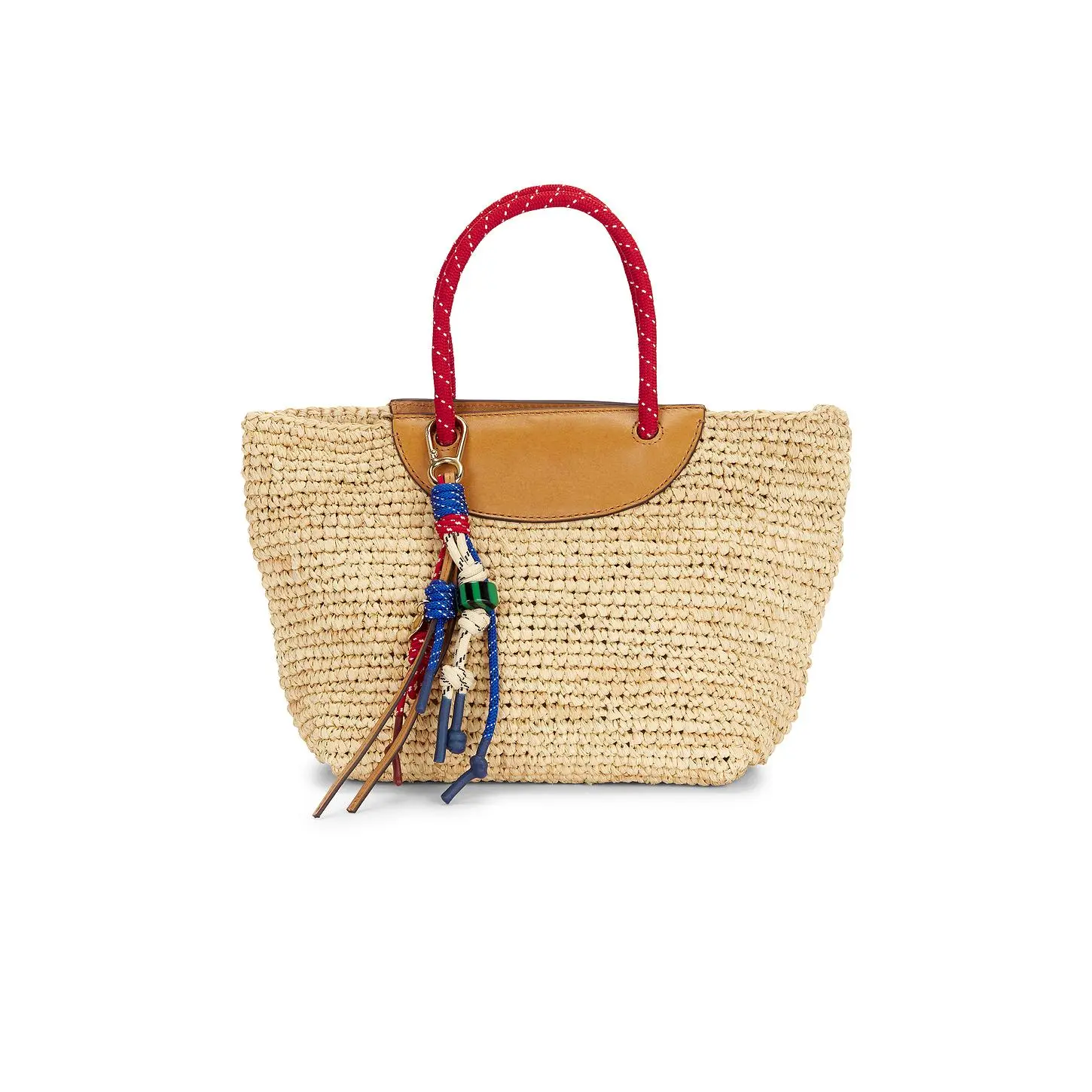 Madewell Raffia Mini Tote Bag in Festival Red Multi