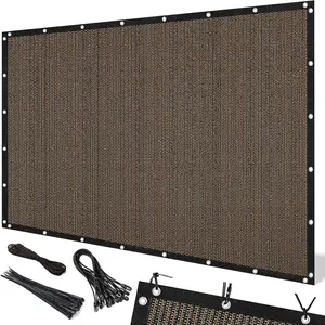 90% Sun Shade Cloth, 10 x 12 FT Pergola Shade Cover Canopy with Grommets, Sun Screen Fabric Tarp for Patio, Outdoor, Garden, Backyard, Mocha