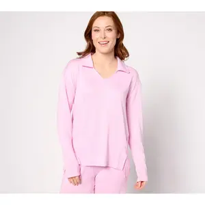 Cuddl Duds Collared V-Neck Long Sleeve Tunic