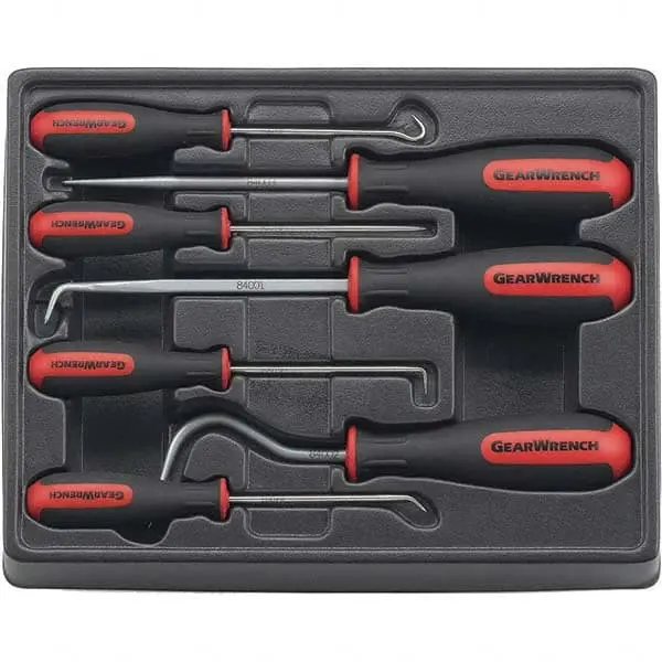 GearWrench 7-Piece Hook & Pick Kit - Rubber-Coated Hand Tool Kit for Precision Tasks, DIY Maintenance, 1.69lbs Weight, 7-Piece Kit