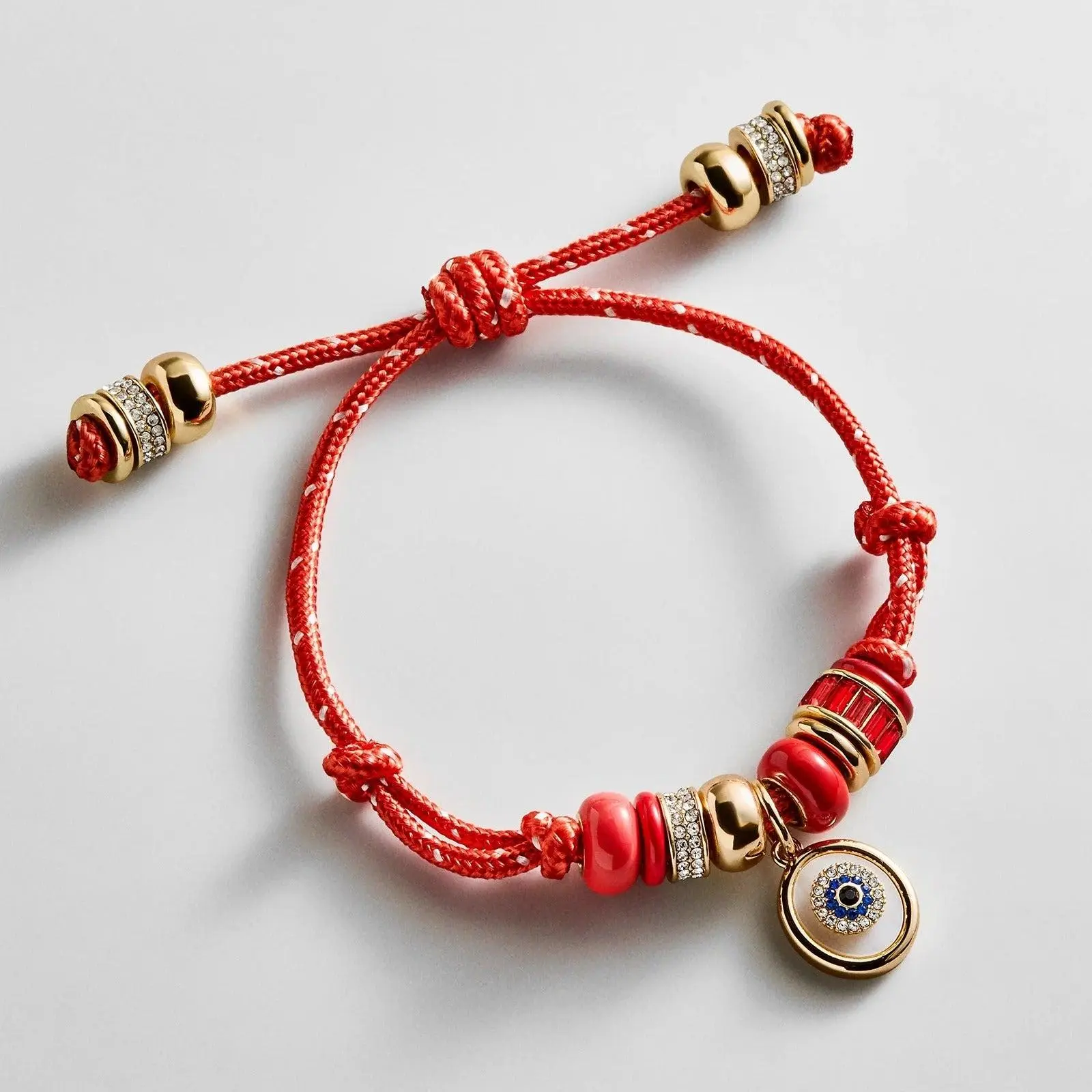 Eye Candy Evil Eye Paracord Bracelet - Red, Adjustable Bracelets & Bangles, Stack-Ready Accent for Wrist Stack, Everyday Wear, Evil Eye Charm