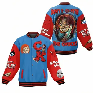Chuccky The Killer Doll Horror Baseball Jacket, Childd's Pllay Goodd Guyys Unisex Apparel, Scary Movie Character Art, Halloween Gift