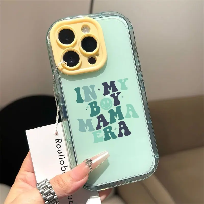 Boy Mama Era Shockproof Anti-Drop Airbag Smartphone Case for iPhone 12-16 Series (12/13/14/15/16, Plus, Pro, Pro Max, 16E) - Enhanced Camera Protector, Full Protection for Handheld Cellphone Devices, Cute Candy Color for Women, Casing