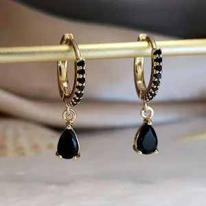 Women's Stylish Classic Exquisite Dew Drop Dangle Earrings with Versatile Niche Design, Dew Drop Earrings, Dainty Earrings Stack