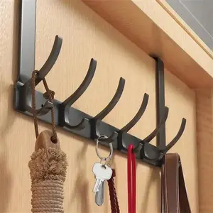 Over The Door Hook, 1 Count 6 Hooks Space Saving Door Hanger, Convenient Hook, Door Organizer, Wall Mounted Coat Hook for Hanging Clothes, Hats, and Towels, Wall Mounted Holder, Space Saver Organizer