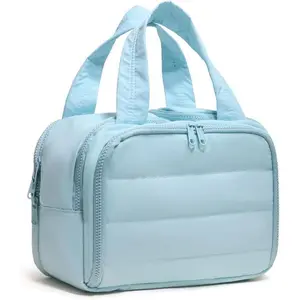 SUNDAY MIRTH Puffer Travel Toiletry Bag – Large Capacity 11.8"L Makeup Organizer, 4 Compartments, Waterproof Wet/Dry Separation, Ultra-Light Taslan Fabric – Ideal for Business Trips, Gym, Family Vacation, Camping