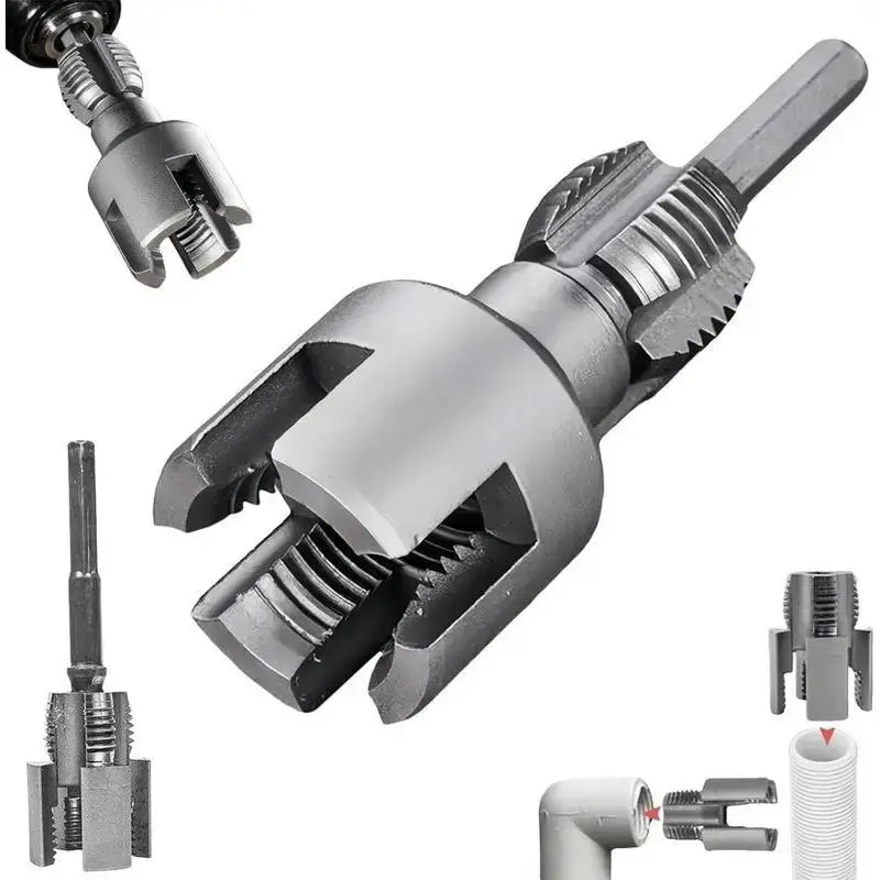 1/2'' 3/4'' PPR PVC Pipe Thread Cutting Tool Set, Integrated Internal & External Screw Tools Upgrade for DIY Plumbing Repair, Durable Design, Pipe Threading Tool