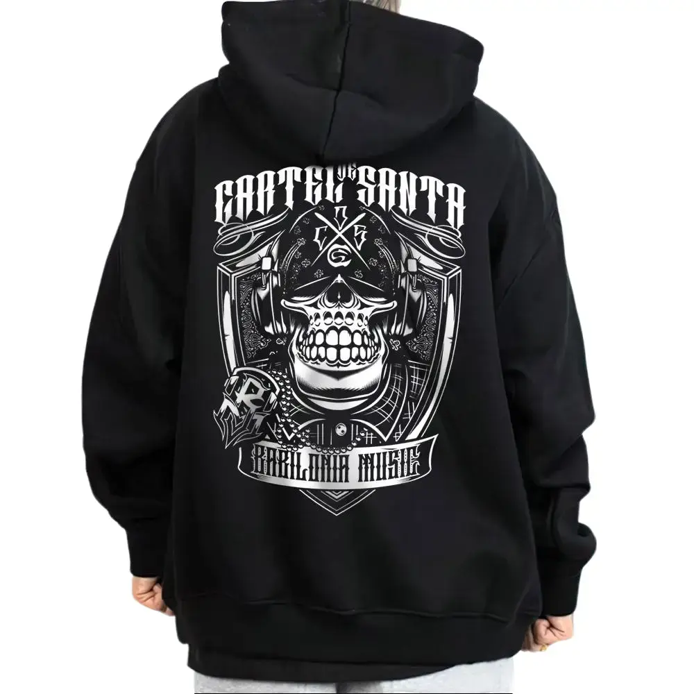 Chicano Style Graphic Hoodie with Digital Print, Unisex Casual Loose Fit Cotton Blend Sweatshirt for All Seasons