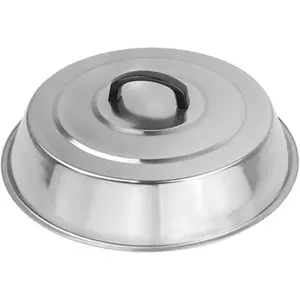 Griddle Accessories 12 Inch Round Stainless Steel Cheese Melting Dome, Steaming & Basting Griddle Cover -  for Use in Flat Top Griddle Grill Cooking Indoor or Outdoor
