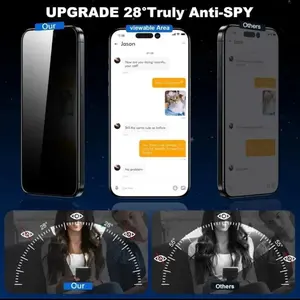 Unipha Glass Screen Protector for iPhone 15 14 13 12 11 Pro Max Mini X XS XR 7 8 6 Plus with Privacy Screen Protector for iPhone SE 2020 - Cover