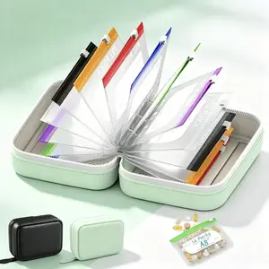 A8 Waterproof Weekly Pill Organizer Set, 14 Color Coded Zipper Pouches Reusable Travel Medicine Storage for Vitamins Fish Oil dailyuse lightweight bag mesh pouch bag multi-layer mini portable
