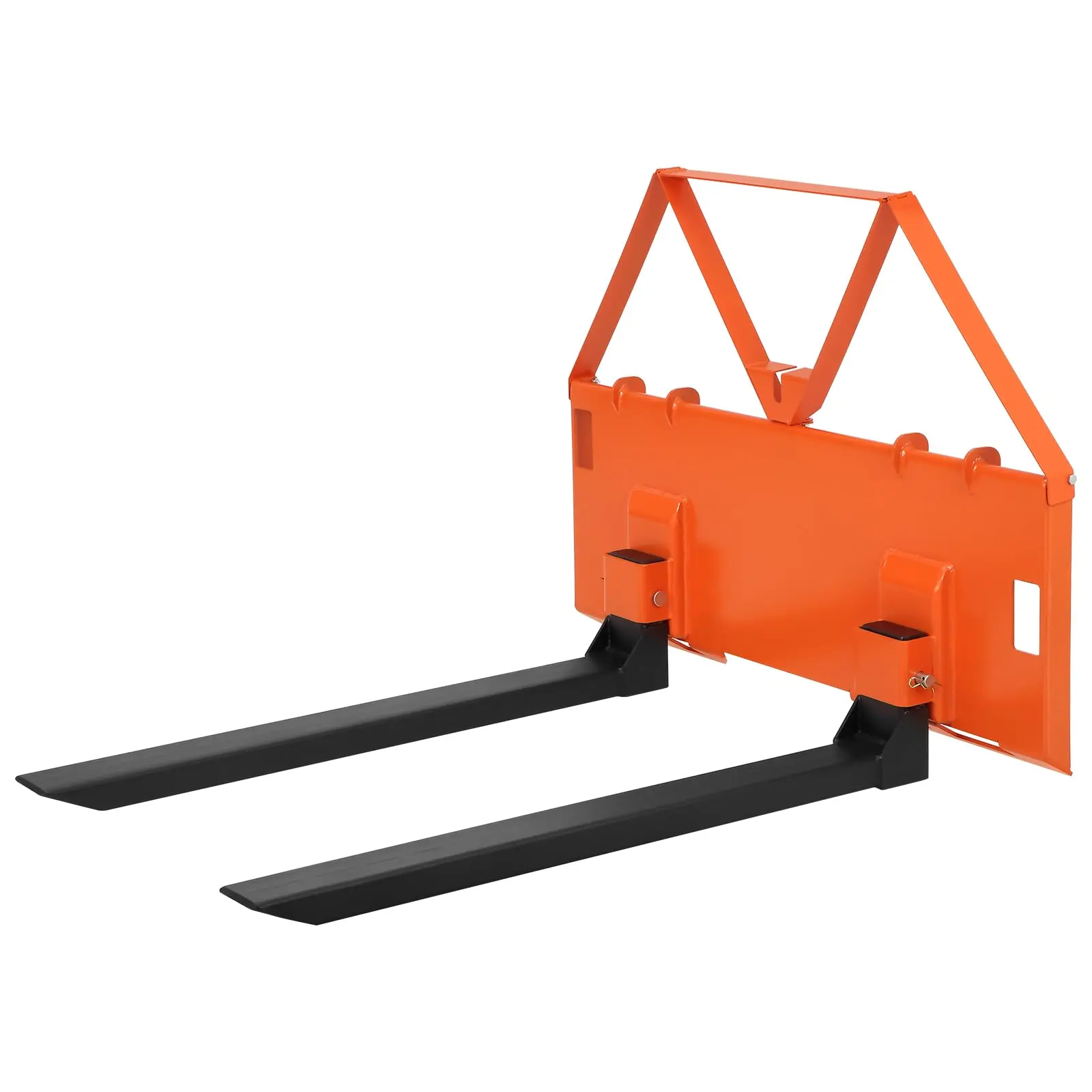 Gaomon 46-in Steel Heavy-Duty Skid Steer Pallet Forks - 2 Fork Blades, 4-in W, 2600 lbs per blade Capacity, No Tools Needed Quick-Attach, Trailer Hitch Ball, Parts & Attachments for Farm Moving Trailers
