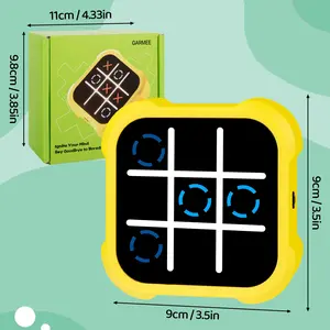 4-in-1 Electronic Tic Tac Toe Game, Handheld Digital Tic Tac Toe Bolt Game with Silent Mode, Portable Educational Toy Gift for Kids & Adults