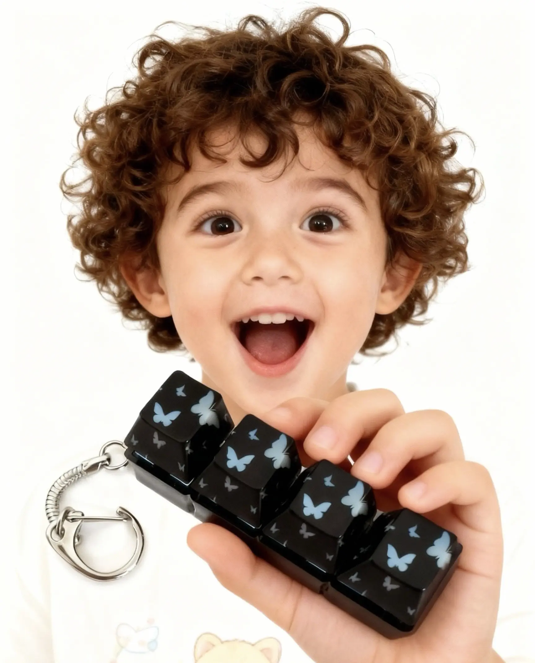 A butterfly-shaped stress-relieving keyboard toy with various styles and LED lighting effects. The toy keyboard, which can help alleviate symptoms of ADHD, reduce stress and enhance concentration, can also help relieve stress.