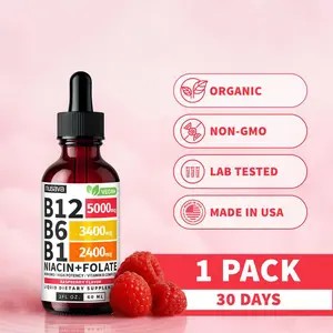 (1-PACK)NUSAVA Vitamin B12 Liquid Supplement Drops with B6, B1, Niacin & Folate - Edible Support for Energy, Brain & Heart, Non-GMO & Gluten-Free, 4 FI Oz