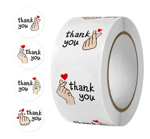TIKA 1000-Pack Thank You Stickers, Self-Adhesive Waterproof Labels for Small Business Packaging and Gift Sealing