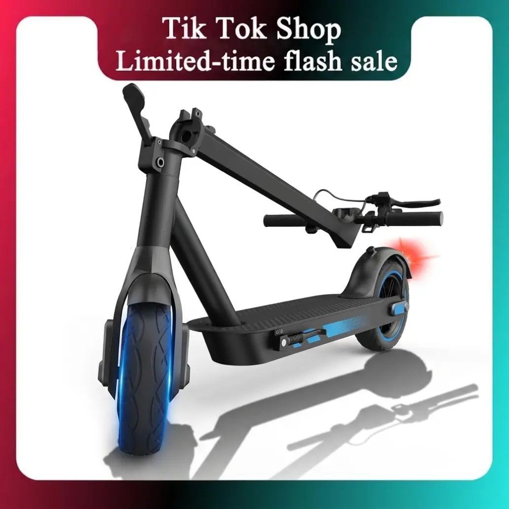 2026 V10 Foldable Ride-On Electric Scooter for Adults, 500W Power, 25 MPH Top Speed, 22+ Mi Range, 10" Air Tires with Shock Absorption, Smart App Control, Drum Brake, 265 lbs Capacity, Folded Compact Urban Commuter