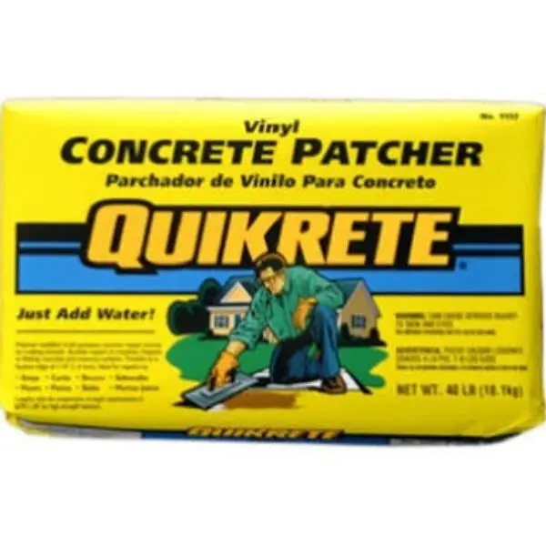 Quikrete 1133-40 Vinyl Concrete Patcher - Cracked Surface Repair Tool with Quartz, Silica, Portland Cement & Polymer Mix, Ideal for Driveways, Tile Underlayment & Tuckpointing, Resurfacing
