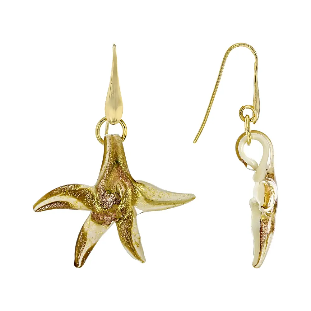 JTV Murano Glass Starfish Earrings