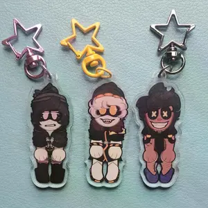 Murder Drones ( Uzi, N, Cyn ) Keychain Acrylic Charms - Cute Acrylic Cartoon Keychain, Funny Meme Character Charm for Keys, Bags, Backpack, Durable Gift for Fans & Collectors