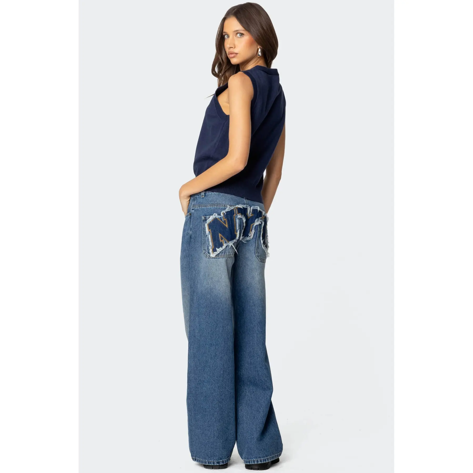 Nyc Washed Low Rise Baggy Jeans