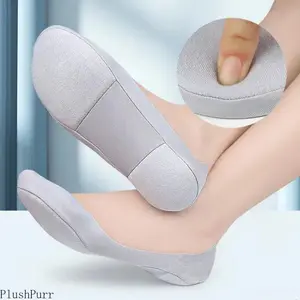 Women's Invisible Boat Socks - Thick, Non-Slip Liner Socks for Women, Comfortable Shoe Liners Suitable for Flats, Sneakers, Sports & Outdoor Use, Spring Glow Up, Summer Vibes