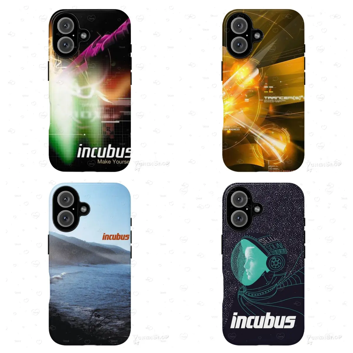 Y2K Aesthetic In-ccubus Band Case | "Make Yourself" Cyberpunk Art | Vintage Morning View Sea Collage | for iPhone 17/16/15/14/13/12/11ProMax Plus for Samsung phones, suitable for both men and women, Perfect Gift for Women Men.A gift for the fans. Durable