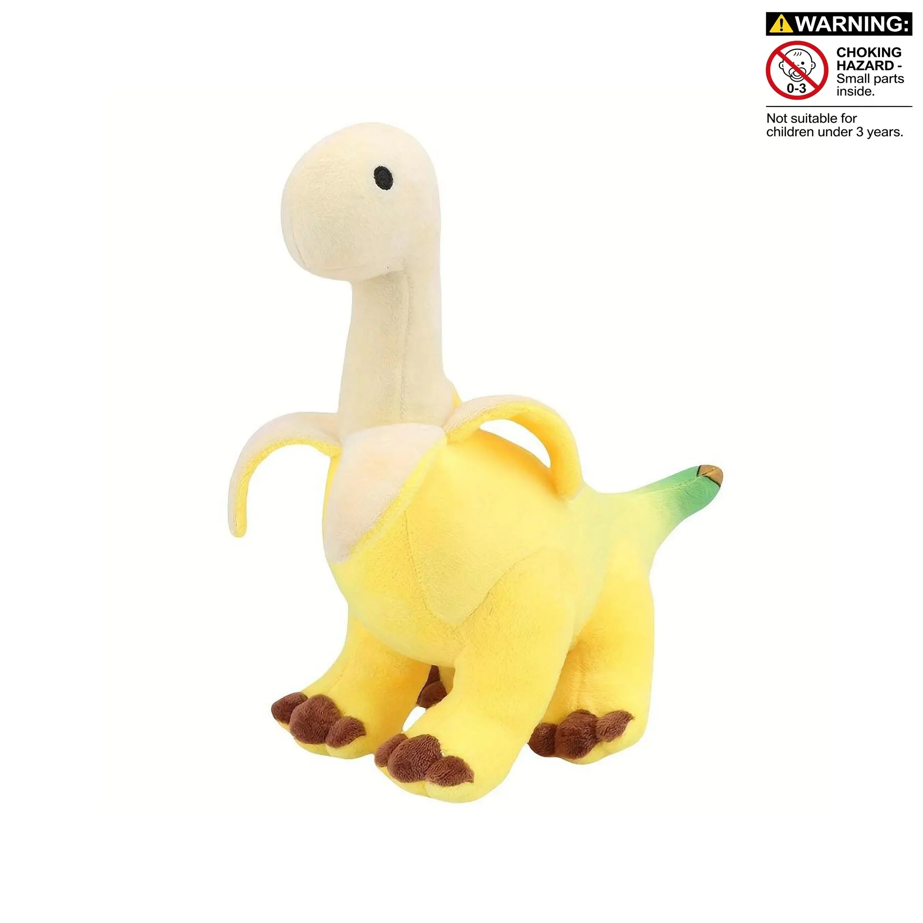 Polyester Banana Dragon Plush Toy - Cute Brontosaurus Design, Unisex Huggable Stuffed Animal for 3-6 Years, Home Decoration Gift