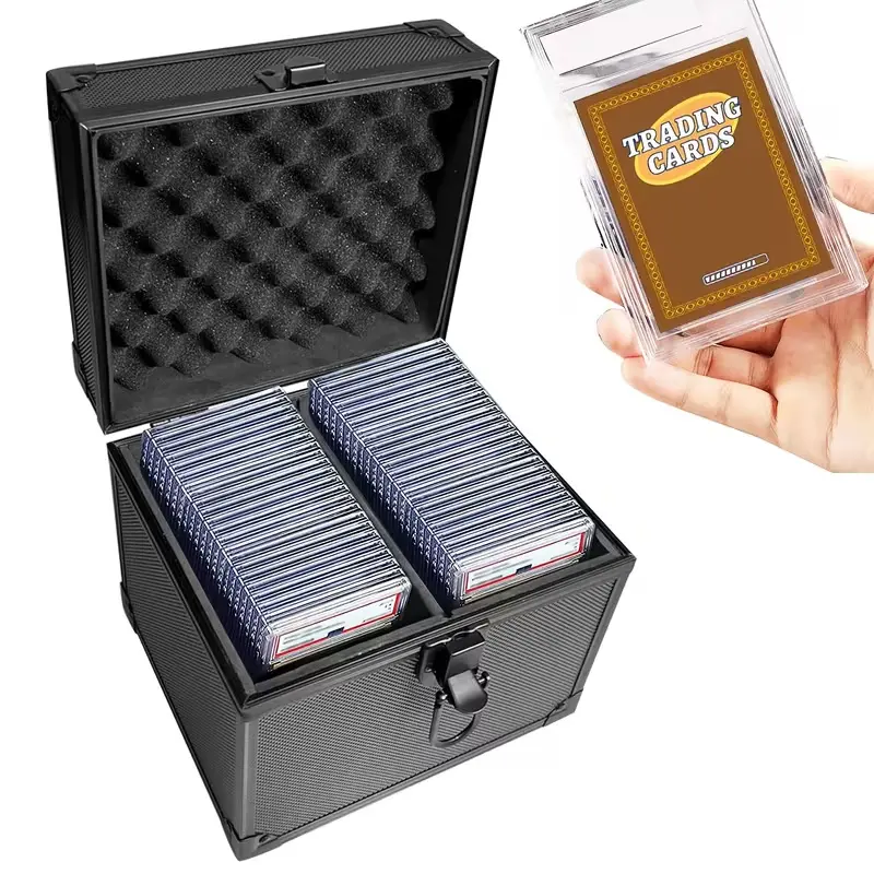 Graded Sports Card Storage Box Trading Card Display Box with Combo Lock Graded Card Slab Carrying Case Fits PSA BGS FGS & SGC Pokemon MTG Baseball Card Hobby Box Card Sleeve