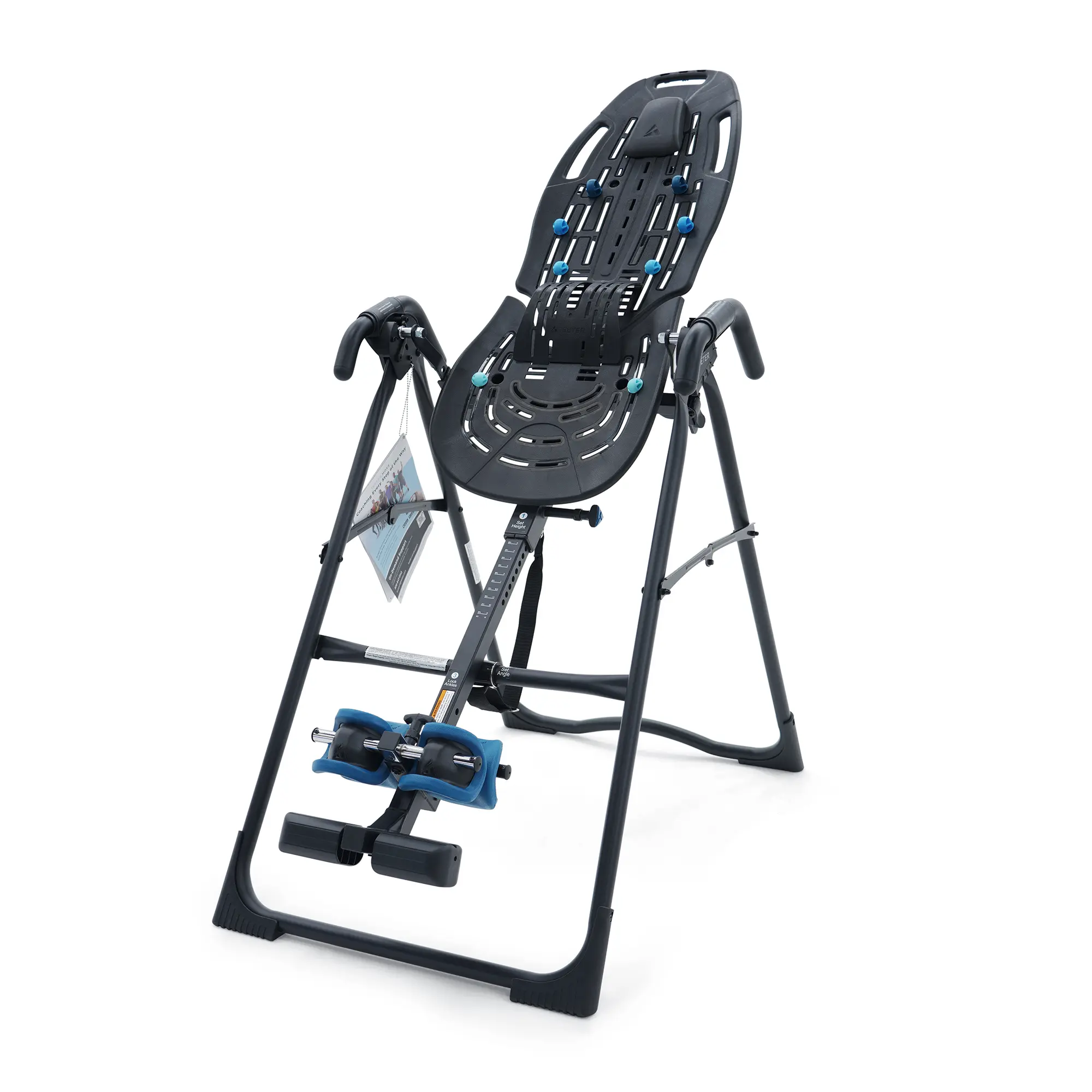 TEETER ComforTrak Inversion Table, Decompression Surface for Full-Body Stretch, Ergo Embrace Ankle Supports, Integrated Accessories, UL Safety Certified, Heavy-Duty