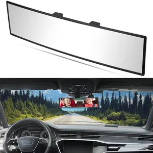 Universal Car Interior Wide Angle Rear View Mirror, Clip-On Convex Design, HD & Anti-Glare/anti-Fog, Reduces Blind Spots, Ideal for Reversing Assistance, Automotive Car Rearview Mirror, Car Accessories