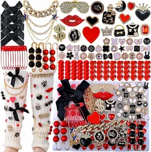Junk Socks Charms Kit, 133PCS Shoe Charms for Sneakers, Sock Jewelry Charms Brooches and Pins for Women to Decorate Junk Socks, Hats