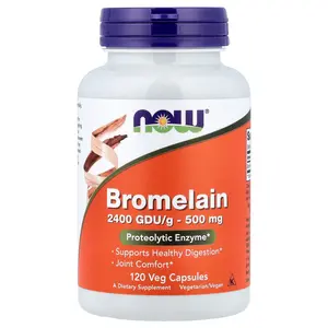 NOW Foods Bromelain, 500 mg (2,400 GDU/g), 120 Veg Capsules