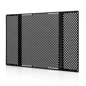 fathersdaygift VEVOR RV Screen Door Protector, Adjusts from 22 to 31.5 inch, Adjustable Door Grille, Easy to Install, Reinforced Breathable Honeycomb Holes, Iron Camper RV Entry Protector for Pet Protection, Black