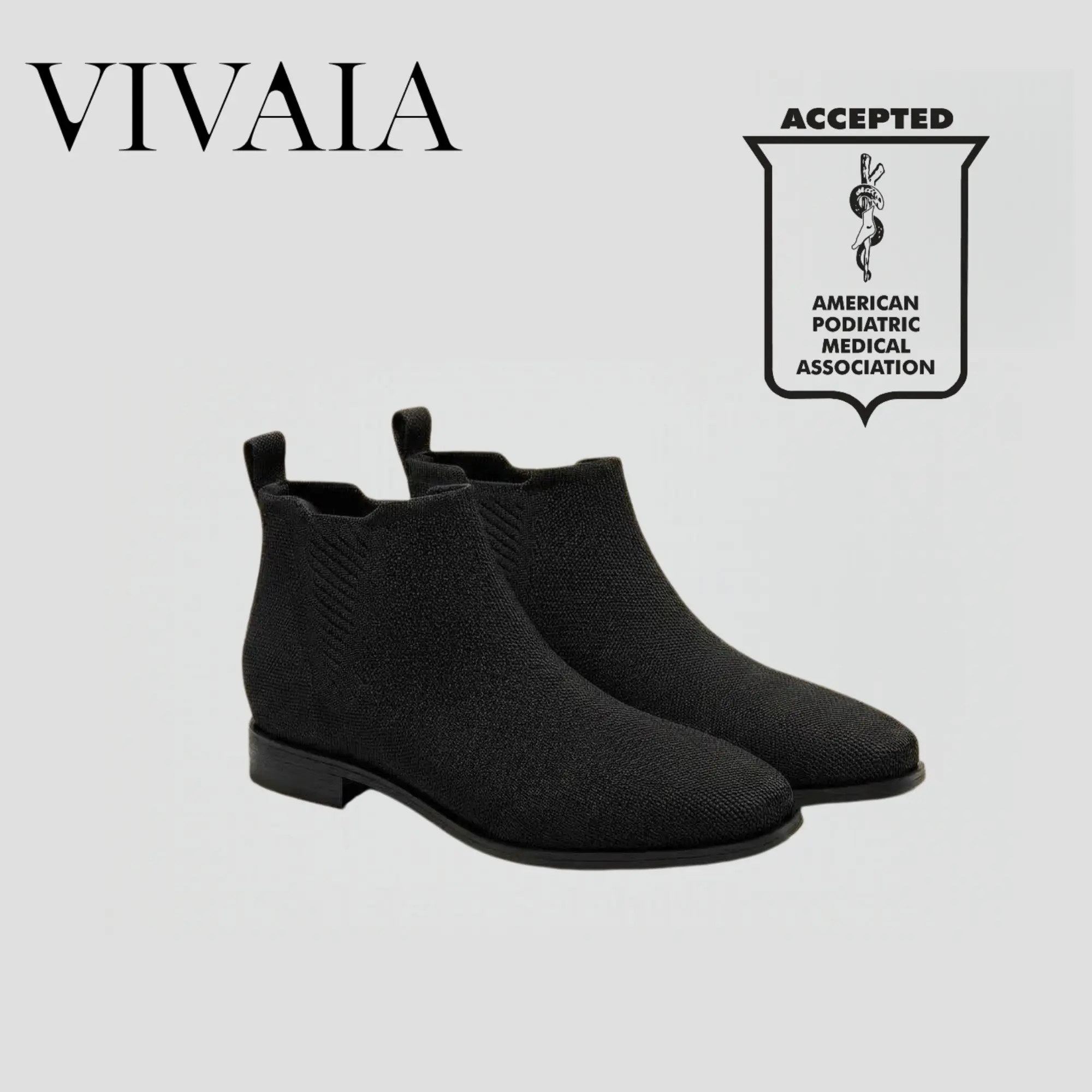 VIVAIA Women's Square-Toe Chelsea Boots, Water-Repellent Slip-On Knit Footwear with Arch Support and Sugarcane EVA Sole Shoe, Walking Shoes,back to school,back to school haul