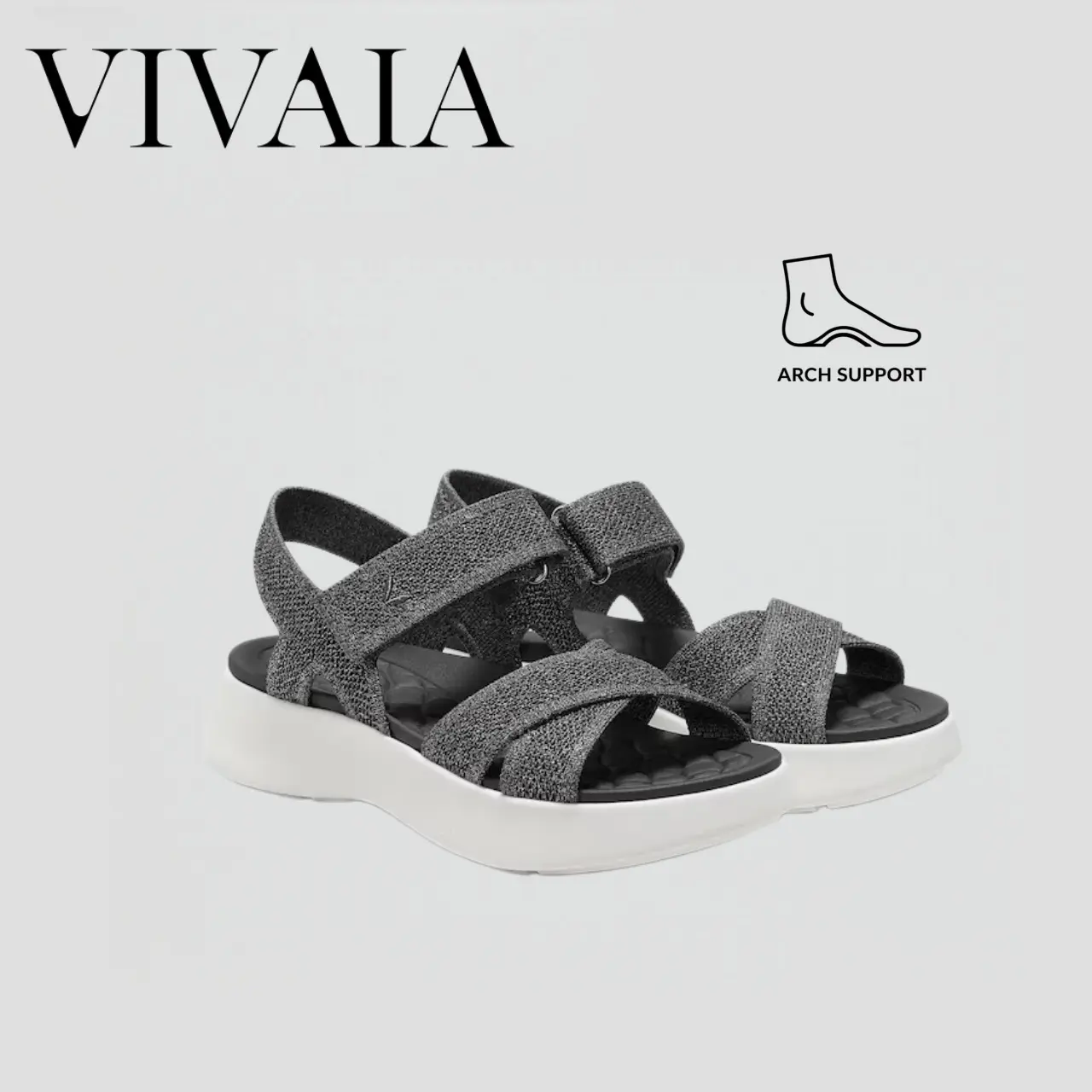 VIVAIA Arch Support Miami Walker Sandals, Dual-density footbed, Cushioned Sandals, Footbed& Ultra Lightweight Rocker Sole for All day Wear Walking& Strolls, Elastic Strap, Platform Sandals, Summer Sandals (Kiara & Kathy) tiktokshopbacktoschool