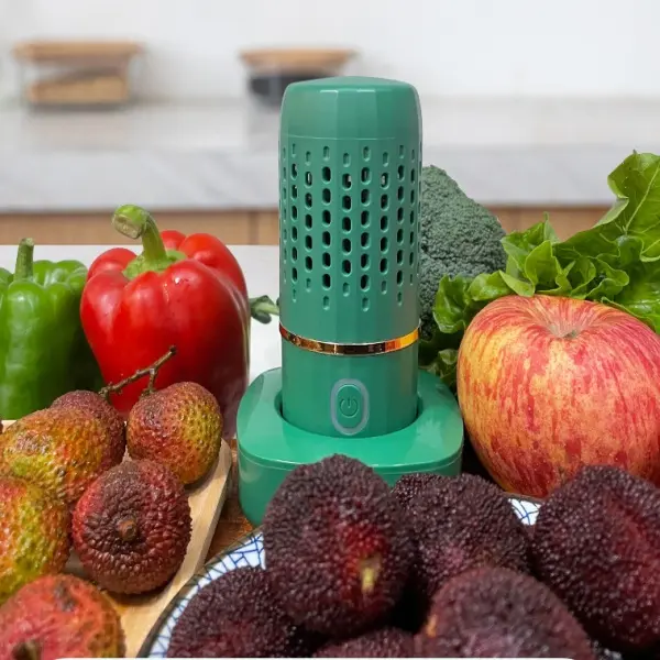 Fruit and Vegetable Washer, Smart Rechargeable Produce Cleaner with Dual Electrolytic Plates, Automatic Food Purifier for Removing Pesticides and Bacteria