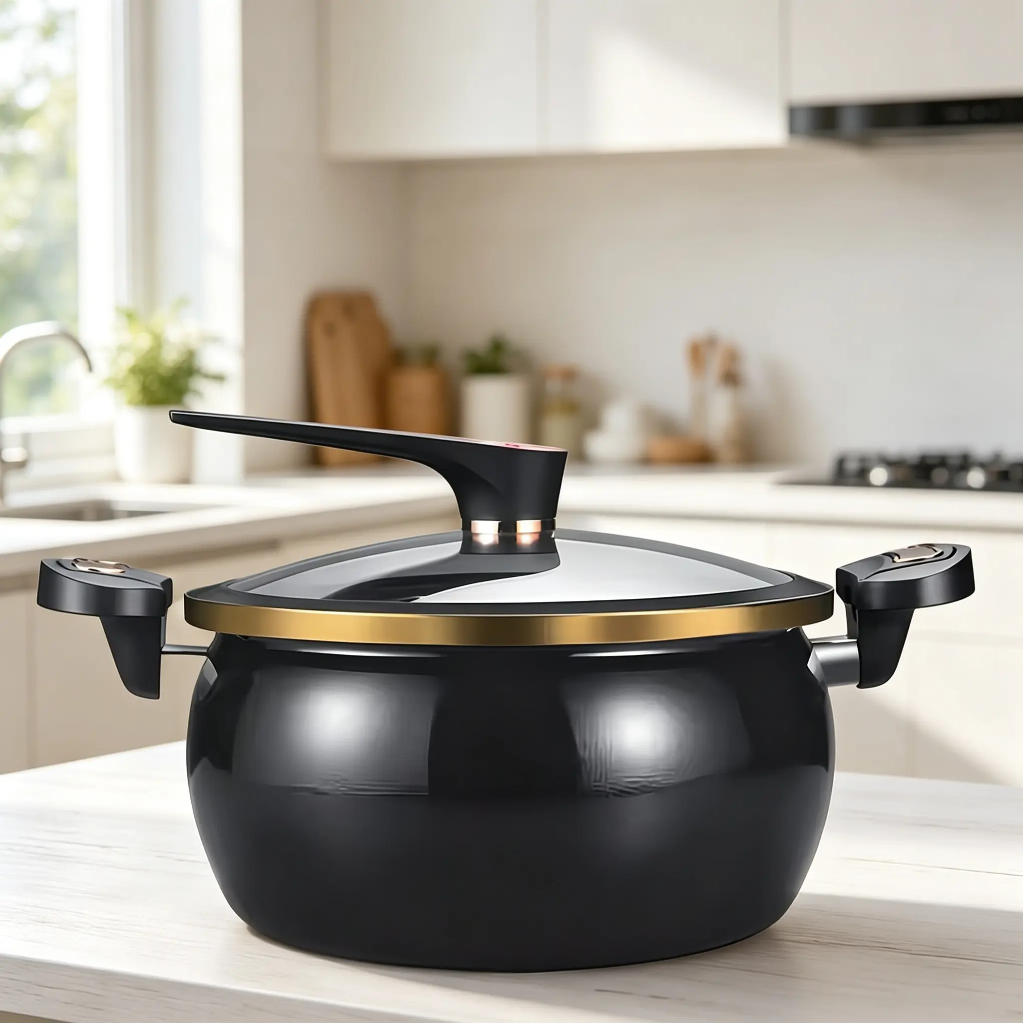 Multi-functional stewing pot, household cooking pot, enamel pot, anti-slip pot, soup pot, large-capacity stew pot, soup pot, double ear convenient design