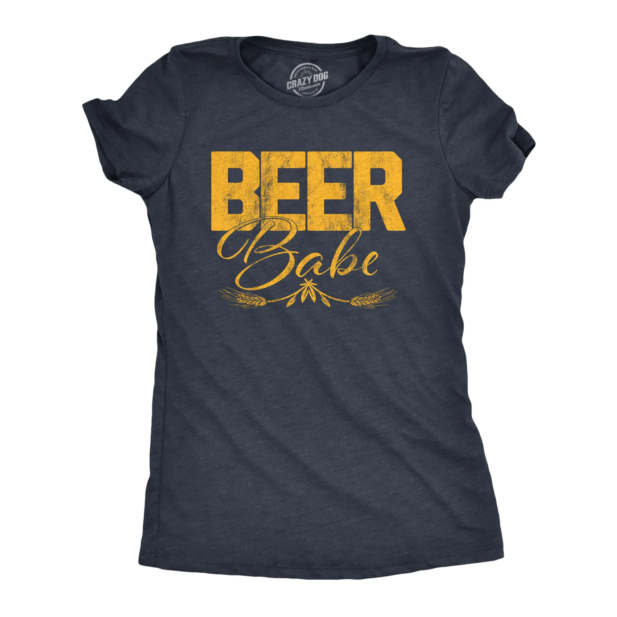 Womens Beer Babe T Shirt Funny Brew Pub IPA Craft Beer Drinking Graphic Tee Funny Womens T Shirts Cute Vintage Fashion Casual Ladies T-Shirt Gift Drinking Tops for Women Funny Beer Top Women's Novelty Tees Navy