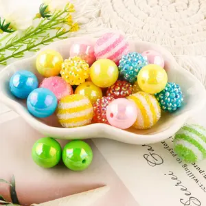 Colorful Beads Kit, 22pcs/set Round Pearl DIY Beading Kit, DIY Jewelry Making Supplies for Bracelet Necklace Earrings Pendant